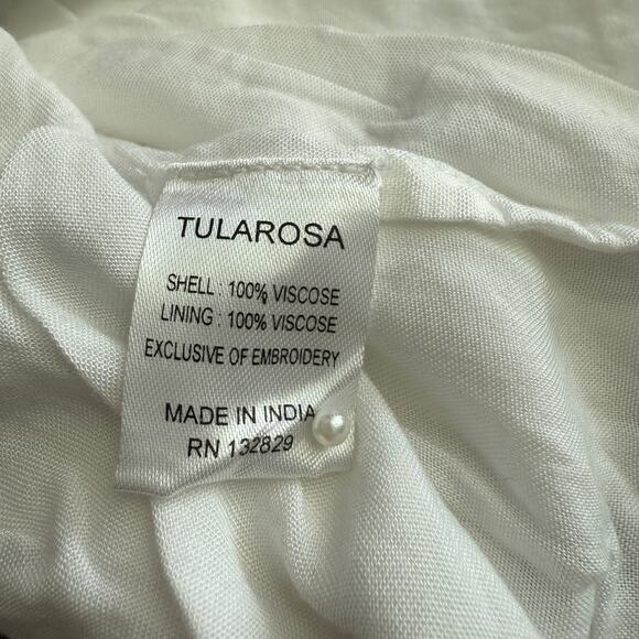 Tularosa Halo Embroidered Tassel Dress | White Boho Mini Revolve | Size XS - Picture 7 of 10